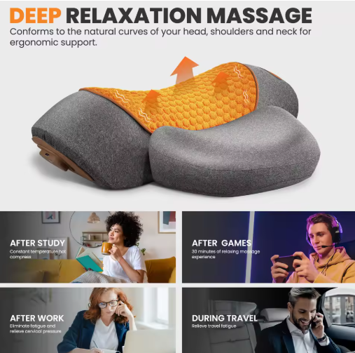 NEXORA RELIEF™ | Masajeador Inteligente de Cuello con Calor y EMS