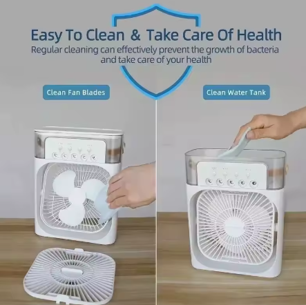 Nuevo ventilador 3 en 1, aire acondicionado, Mini enfriador de aire para el hogar, luz LED nocturna, humidificador portátil